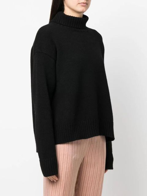 Jil Sander roll-neck loose-fit jumper - Black