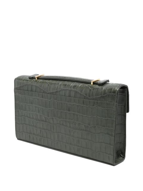 DeMellier Vancouver croc-effect clutch - Green - zdjęcie produktu nr 2