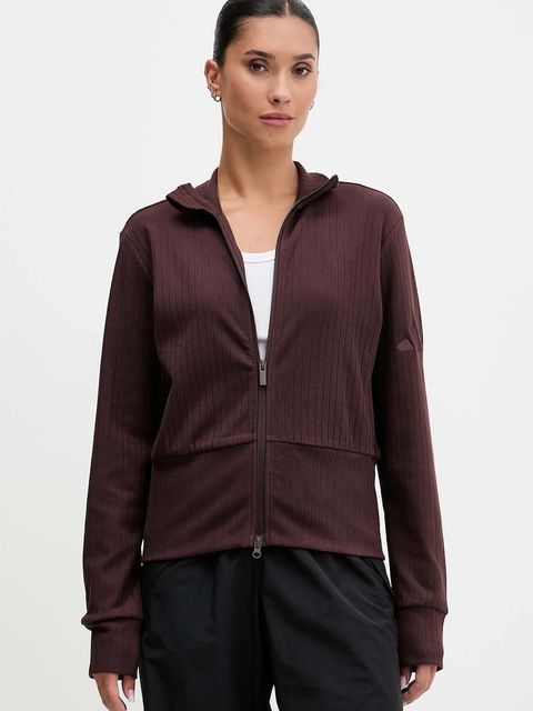 adidas bluza All Szn Winterized damska kolor brązowy gładka JM5947 - zdjęcie produktu nr 1