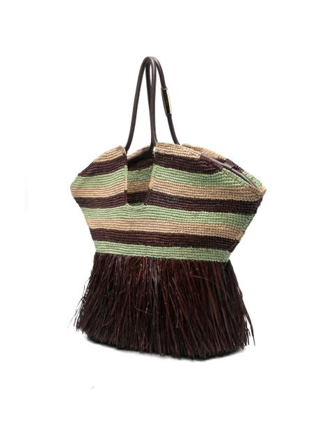 ZIMMERMANN large Goldentime striped fringed tote bag - Red