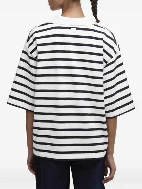 Barbour Inez striped V-neck T-shirt - White