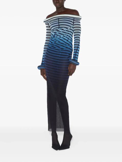 Jean Paul Gaultier striped maxi dress - Black