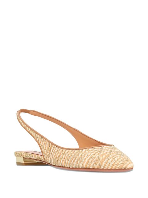 Aquazzura Purist slingback woven flat pumps - Neutrals