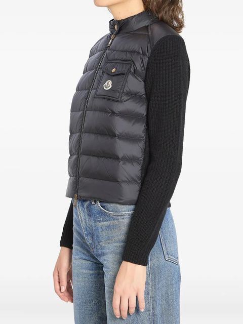 Moncler padded wool-blend puffer jacket - Black