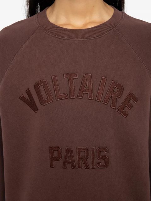 Zadig&Voltaire logo-patch cotton-blend sweatshirt - Brown