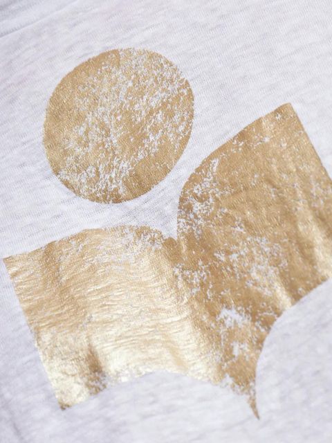 MARANT ÉTOILE logo-print linen T-shirt - White