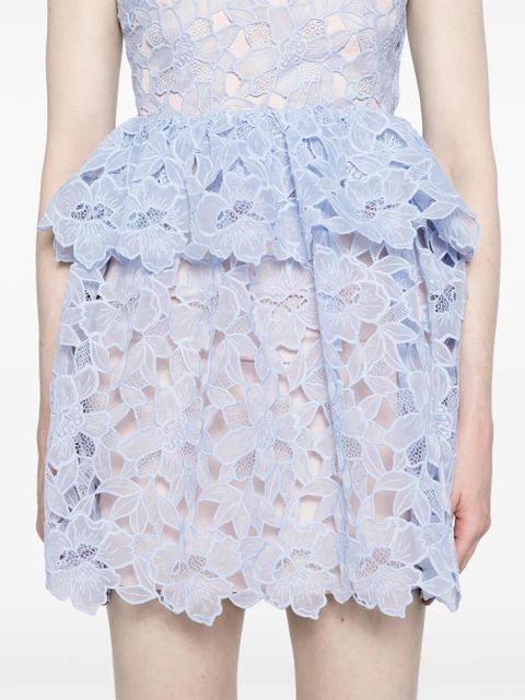 Self-Portrait corded-lace sheer minidress - Blue - zdjęcie produktu nr 2