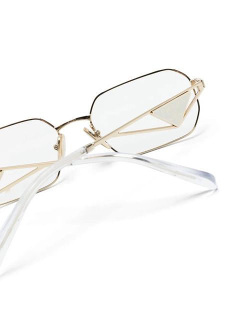 Prada Eyewear geometric-frame glasses - Gold - zdjęcie produktu nr 2