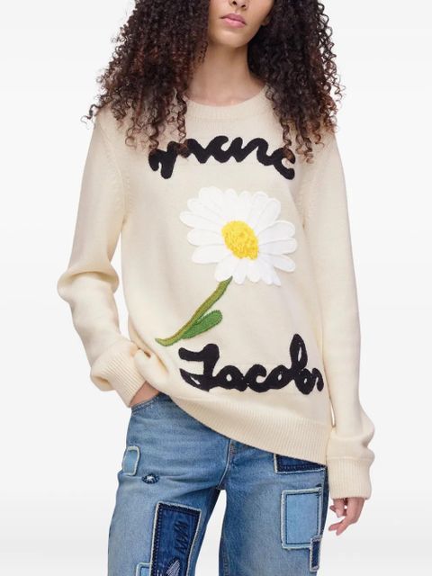 Marc Jacobs daisy-jacquard crew-neck sweater - Neutrals - zdjęcie produktu nr 2