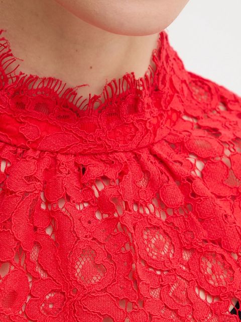 Bardot bluzka LACE GEORGIA damska kolor czerwony gładka 57501TB