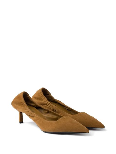 Prada suede pointed-toe pumps - Brown - zdjęcie produktu nr 2