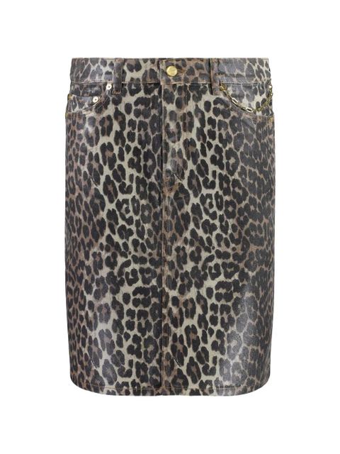 GANNI leopard print short skirt - Neutrals - zdjęcie produktu nr 1