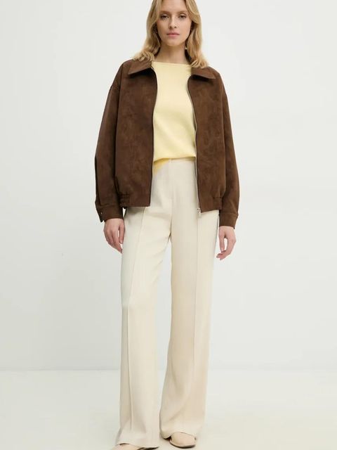 Answear.LAB spodnie damskie kolor beżowy szerokie high waist - zdjęcie produktu nr 2