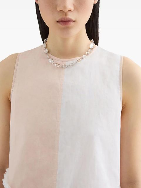 Jil Sander stone-embellished chain necklace - Silver