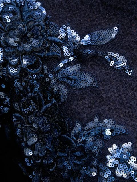 Blumarine sequin floral knitwear - Blue