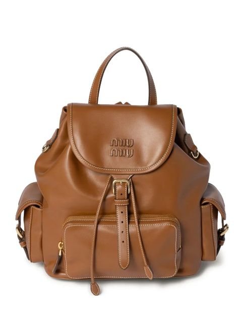 Miu Miu leather backpack - Brown - zdjęcie produktu nr 1