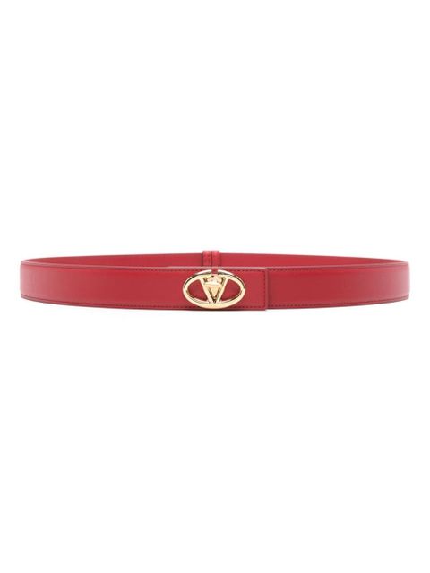 Valentino Garavani VLogo Signature leather belt - Red - zdjęcie produktu nr 1