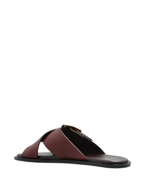 LOEWE buckle crisscross sandals - Red