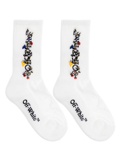 Off-White floral-embroidered rib socks - zdjęcie produktu nr 1