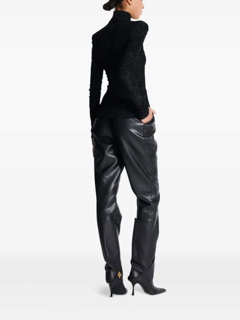 Balmain baroque-pattern long-sleeved top - Black