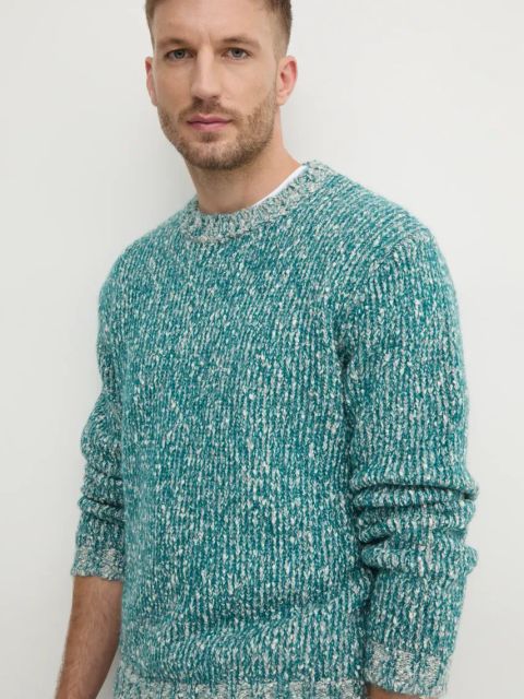 United Colors of Benetton sweter z domieszką wełny kolor turkusowy 116NU108M