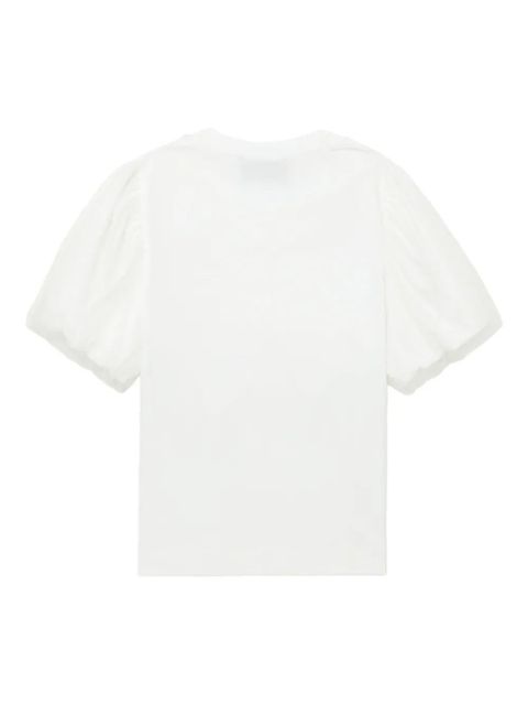 Simone Rocha pearl-embellished puff-sleeve top - White