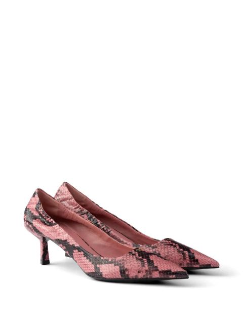 Prada printed Ayers leather pumps - Pink - zdjęcie produktu nr 2