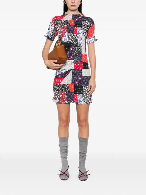 Miu Miu patchwork mini dress - Blue - zdjęcie produktu nr 2