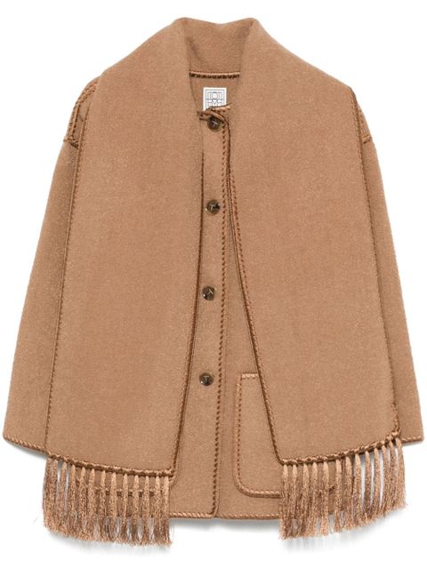TOTEME whipstitch-trim scarf jacket - Brown - zdjęcie produktu nr 1
