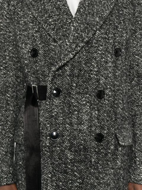 ISABEL MARANT buckle-detail buttoned tweed jacket - Black