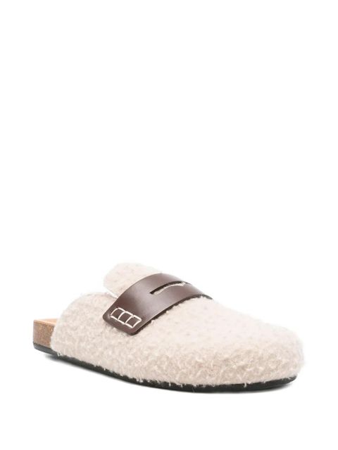 JW Anderson leather-detail shearling mules - Neutrals
