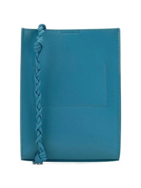 Jil Sander small Tangle braided leather crossbody bag - Blue