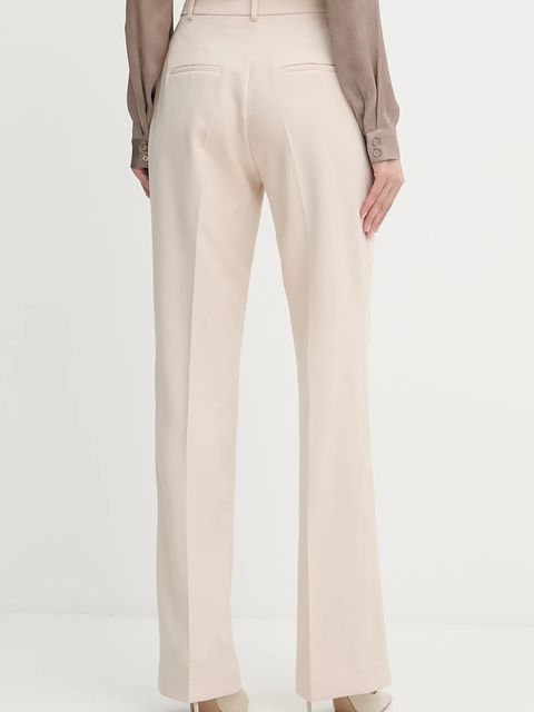 Guess spodnie NEW CARLA damskie kolor beżowy proste high waist W5YB00 WH9Y2