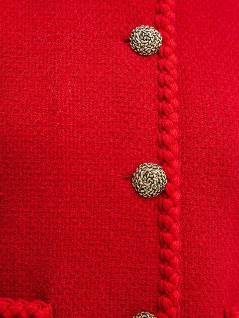 Luisa Spagnoli marynarka z dodatkiem wełny kolor czerwony jednorzędowa gładka 542705