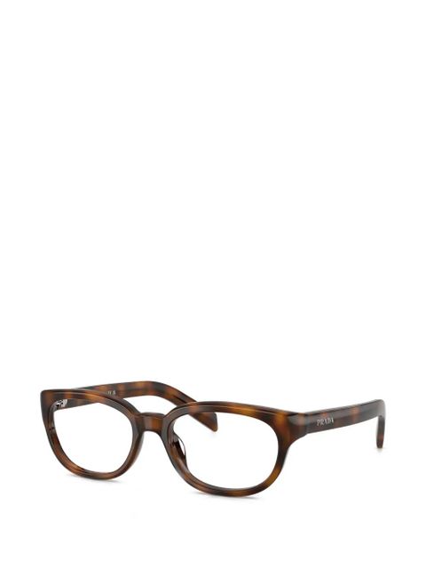 Prada Eyewear geometric frame glasses - Brown - zdjęcie produktu nr 2