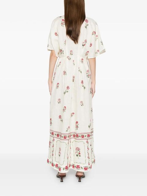 Agua By Agua Bendita Gesto Quebrada floral maxi dress - Neutrals