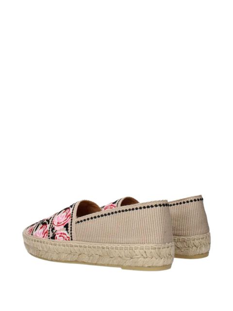 Prada floral-embroidered espadrilles - Neutrals