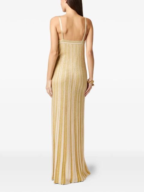 Missoni V-neck ribbed maxi dress - Gold