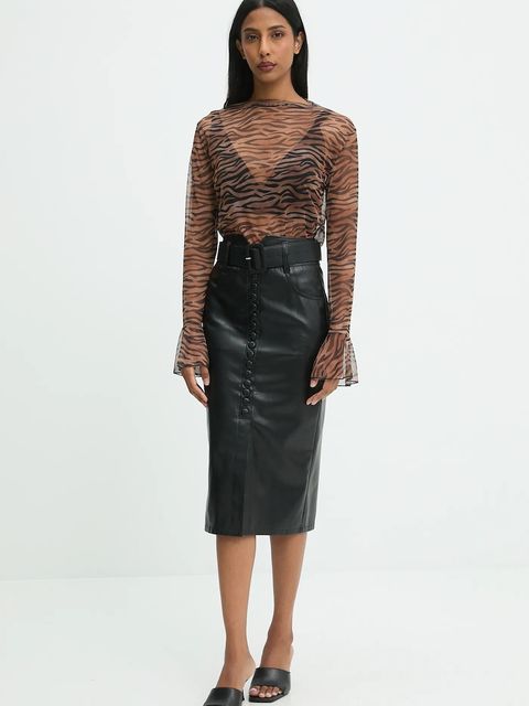 Answear.LAB spódnica kolor czarny midi ołówkowa - zdjęcie produktu nr 2