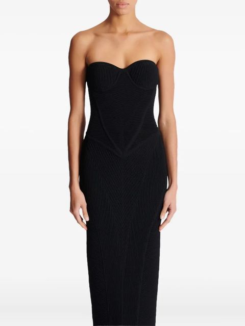 Balmain strapless midi dress - Black