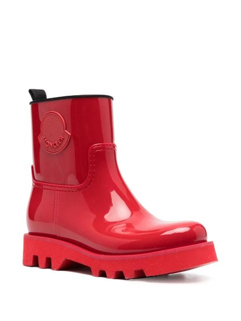 Moncler logo-patch ankle boots - Red