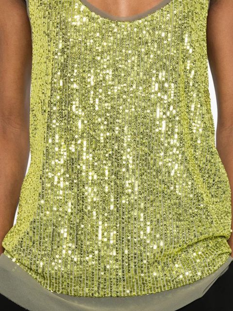 PINKO Canotta sequin-embellishment top - Green