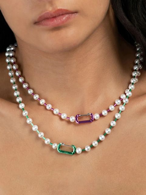 EÉRA 18K white gold Vita pearl necklace - Pink