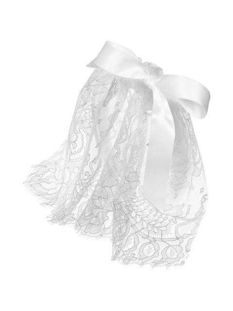 Jennifer Behr Gladys Voilette lace bow headband - White - zdjęcie produktu nr 1