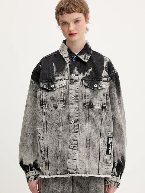 Karl Lagerfeld Jeans kurtka jeansowa kolor szary przejściowa B1W14029 - zdjęcie produktu nr 1