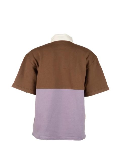 Prada panelled short-sleeve shirt - Brown