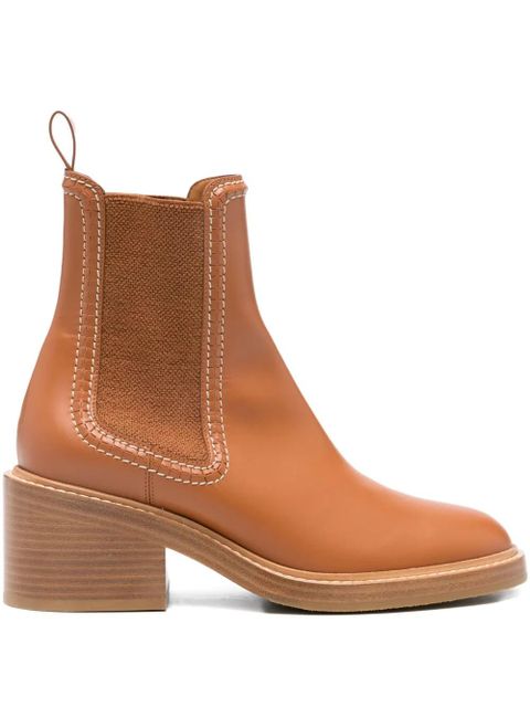 Chloé 60mm leather-stitched Chealsea boots - Brown - zdjęcie produktu nr 1