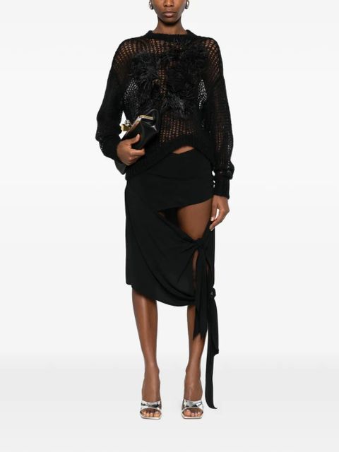 The Attico feather-appliqué sweater - Black - zdjęcie produktu nr 2