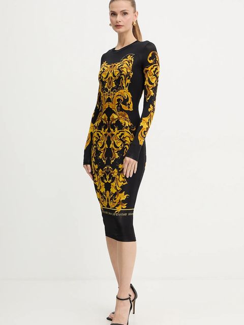 Versace Jeans Couture sukienka kolor czarny mini dopasowana 79HAO9P0 JS524