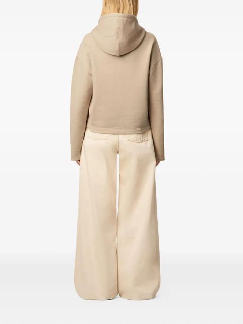 AMI Paris Ami De Coeur contrasted cotton hoodie - Neutrals